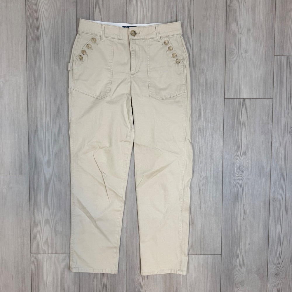 Democracy Absolution Utility Pants Womens 6 Tan Khaki Cargo Straight B2506YXX2